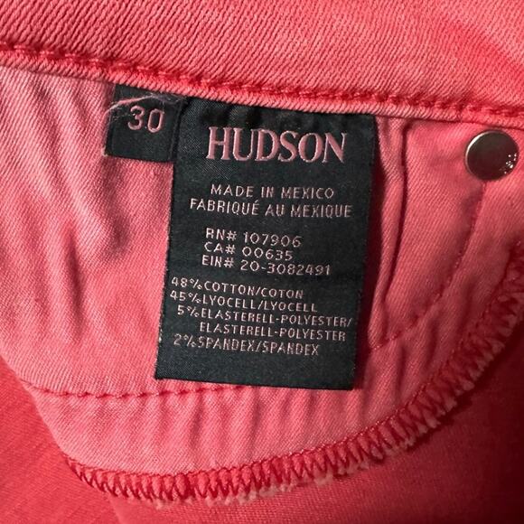 HUDSON Nico Mid-Rise Skinny Ankle Stretch Jeans in Nantucket Red Size 30 - Picture 7 of 7